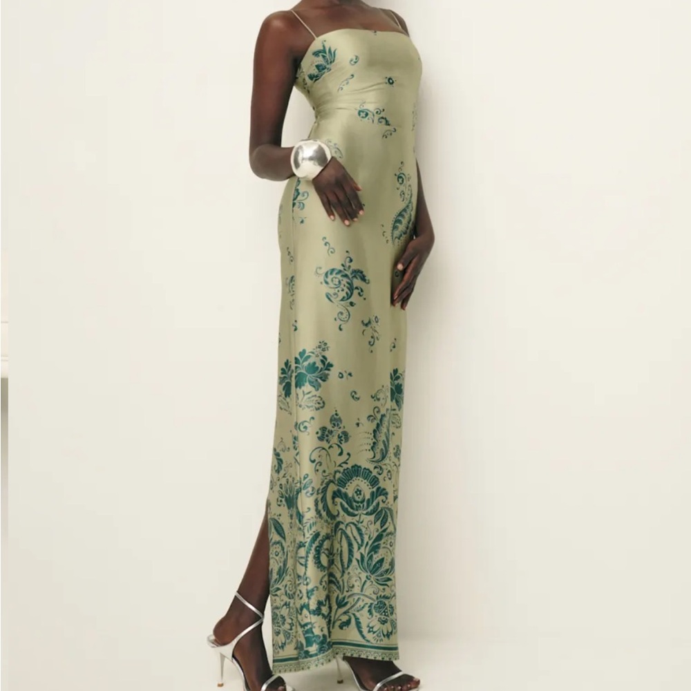 Reformation Frankie Silk Dress - Sage